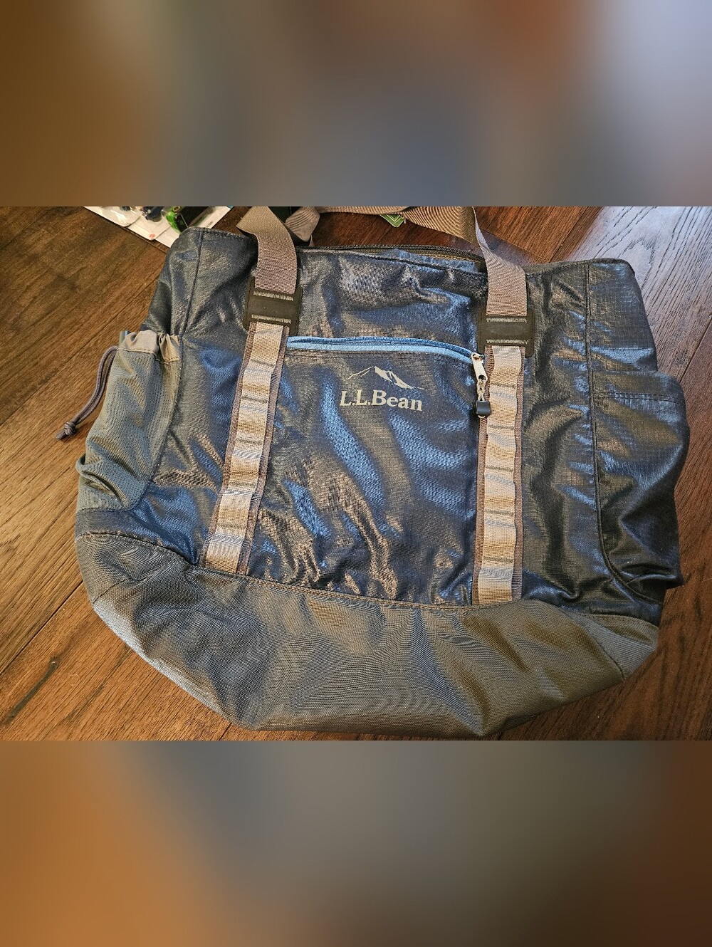 LL Bean Adventure Pro Tote Blue Nylon Water Resistant Backpack Used Condition . 